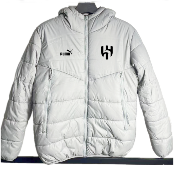 24/25 Al Hilal Grey Hooded Cotton Coat 连帽棉衣