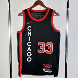 23/24 BULLS PIPPPEN #33 Black City Edition Top Quality Hot Pressing NBA Jersey