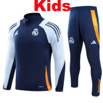24/25 RMA Royal Blue& Blue sleeves Kids Half Pull Tracksuit (童装、半拉链)