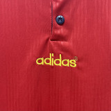 1996  Spain Home Red Retro Soccer Jersey
