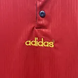1996  Spain Home Red Retro Soccer Jersey