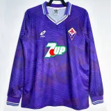 1992/1993 Fiorentina Home Long Sleeve  Retro Soccer Jersey