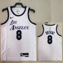 22/23 LAKERS BRYANT #8 White City Edition Top Quality Hot Pressing NBA Jersey