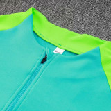 24/25  Brazil Light Green Half Pull  Kids Tracksuit  (半拉链、童装)