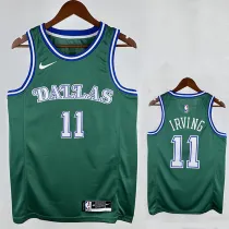 Dallas Mavericks LRVING #11 Green Top Quality Hot Pressing Retro NBA Jersey