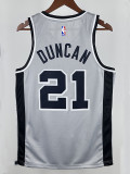 20/21 Sa Spurs DUNCAN #21 Grey Flying Man Edition Top Quality Hot Pressing NBA Jersey（飞人）