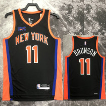 22/23 KNICKS BRUNSON #11 Black City Edition Top Quality Hot Pressing NBA Jersey