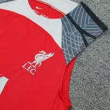 24/25 LIV Red Gray Shoulder Tank top and shorts suit （灰肩）