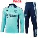 24/25 Man Utd Light Green Kids Half Pull Tracksuit  (童装、半拉链)