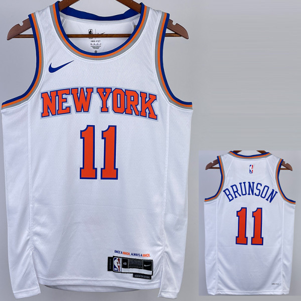 22/23 KNICKS BRUNSON #11 White Top Quality Hot Pressing NBA Jersey