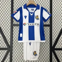 24/25  Real Sociedad Home Kids Soccer Jersey