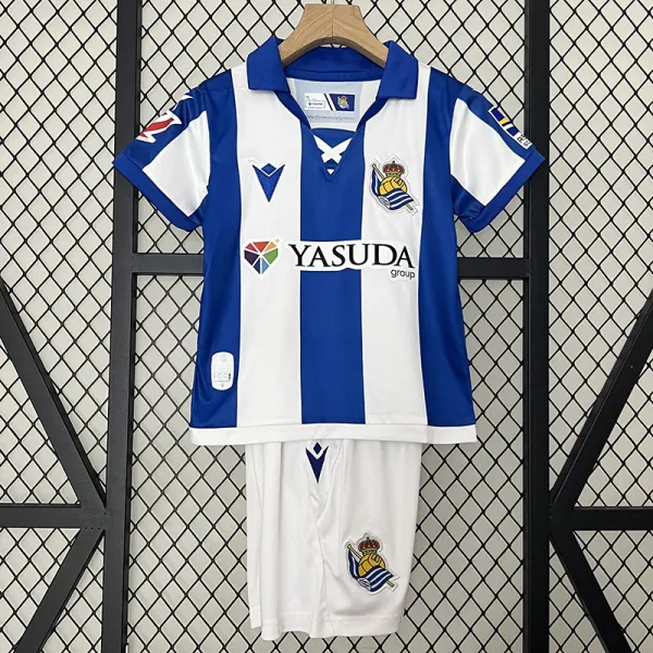 24/25  Real Sociedad Home Kids Soccer Jersey