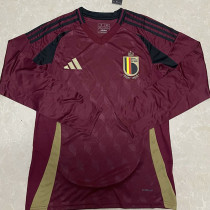 2024 Belgium Home Long Sleeve Fans Soccer Jersey