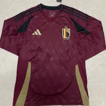 2024 Belgium Home Long Sleeve Fans Soccer Jersey