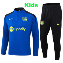 24/25 BAR Blue  Half Pull  Kids Tracksuit  (童装、半拉链)
