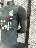 24/25  Algeria Black Check  Player Version Soccer Jersey（胸前白广告）(V领）