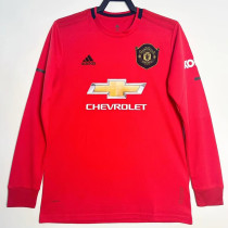 2019/2020 Man Utd Home  Long Sleeve  Retro Soccer Jersey(长袖）