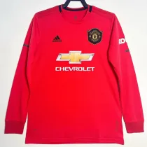 2019/2020 Man Utd Home  Long Sleeve  Retro Soccer Jersey(长袖）