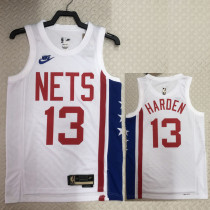 22/23 Nets HARDEN #13 White Top Quality Hot Pressing NBA Jersey (Retro Logo)