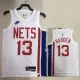 22/23 Nets HARDEN #13 White Top Quality Hot Pressing NBA Jersey (Retro Logo)