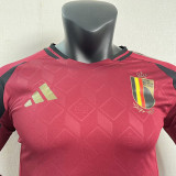 2024 Belgium Home Long Sleeve  Player Version Soccer Jersey(长袖)