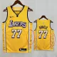 LAKERS DONCIC'#77 Yellow (With star markings)Top Quality Hot Pressing NBA Jersey(侧带星标）