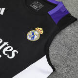 24/25 RMA Black(Purple Shoulders) Tank top and shorts suit(黑色紫肩）