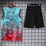 24/25 RMA  Light B lue and Red Dragon Edition Tank top and shorts suit