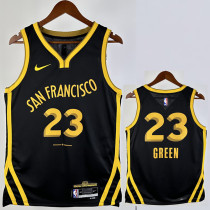 23/24 WARRIORS GREEN #23 Black City Edition Top Quality Hot Pressing NBA Jersey (V领)