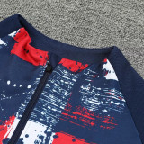 24/25  PSG Sapphire Blue Inkjet  Player version Half Pull Tracksuit  (球员版、半拉链)