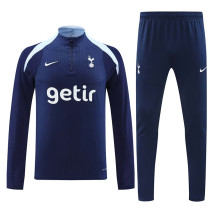 24/25 TOT Sapphire Blue Player version Half Pull Tracksuit  (球员版、半拉链)