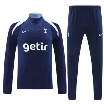 24/25 TOT Sapphire Blue Player version Half Pull Tracksuit  (球员版、半拉链)