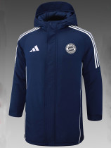 24/25 Bayern Royal Blue Hooded Cotton Coat (白标）帽棉衣