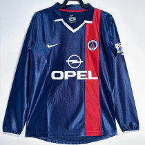 2001/2002 PSG Home Long Sleeve Retro Soccer Jersey