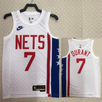 22/23 Nets DURANT #7 White Top Quality Hot Pressing NBA Jersey (Retro Logo)