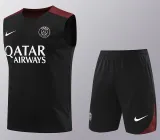 24/25 PSG Black Tank top and shorts suitblack