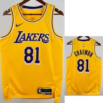 22/23 LAKERS CHAEWON #81 Yellow Top Quality Hot Pressing NBA Jersey(圆领)