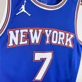 21/22 KNICKS ANTHONY #7 Blue Top Quality Hot Pressing NBA Jersey (Trapeze Edition) 飞人版