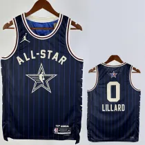 23/24 ALL-STAR LILLARD #0 Blue Top Quality Hot Pressing NBA Jersey