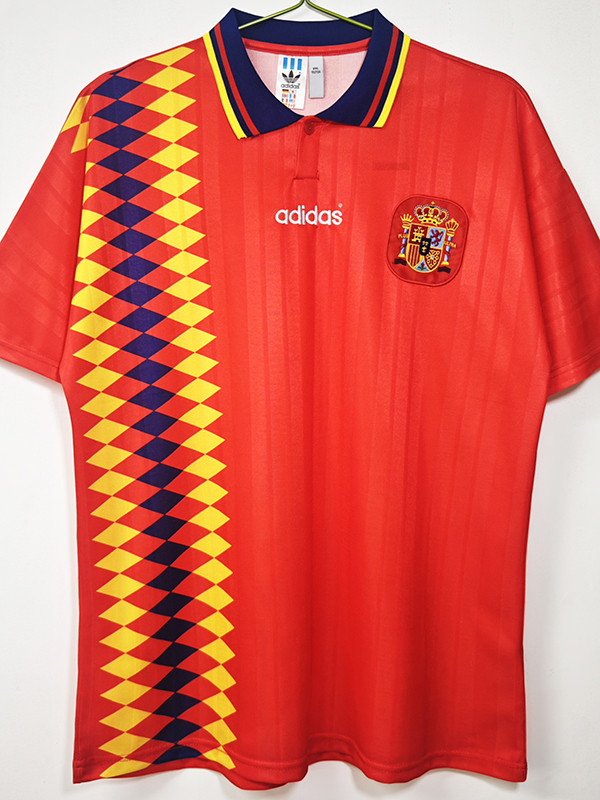 1994 Spain Home Red Retro Soccer Jersey