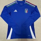 24/25 Italy Home Long Sleeve Fans Soccer Jersey(长袖)