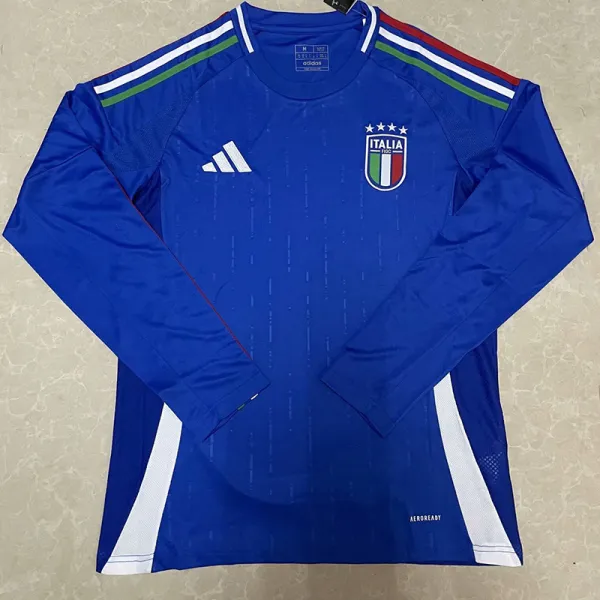 24/25 Italy Home Long Sleeve Fans Soccer Jersey(长袖)