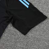 24/25  Argentina Black Training Short Suit(黑色蓝肩）
