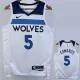 22/23 Timberwolves EDWAROS #5 White Top Quality Hot Pressing NBA Jersey