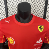 2024 F1 Formula One Ferrari Red Racing Suit (圆领、左肩带DX广告)