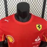 2024 F1 Formula One Ferrari Red Racing Suit (圆领、左肩带DX广告)