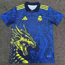25/26  RMA Golden Dragon Head Blue Edition Fans Soccer Jersey