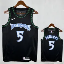 Timberwolves EDWARDS #5 Black Edition Top Quality Hot Pressing NBA Jersey