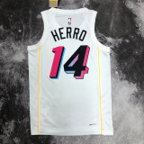 22/23 HEAT HERRO #14 White City Edition Top Quality Hot Pressing NBA Jersey