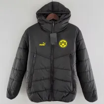24/25 Dortmund Black Hooded Cotton Coat连帽棉衣